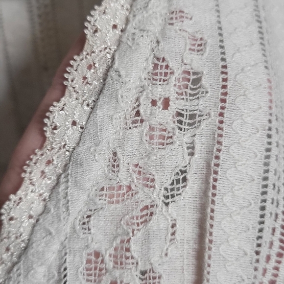 Grove Victorian style lace Elbow length sleeve cardigan medium cream sheer - Picture 3 of 7